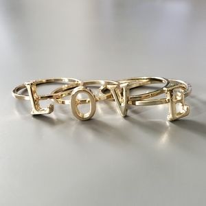 UO Verbiage Stacking Ring Set